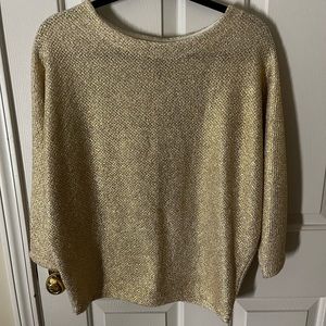 Worthington: gold long-sleeve oversized blouse in small
